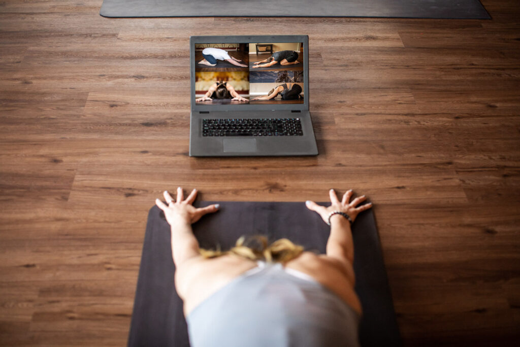 practicing yoga online